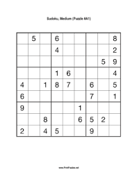 If you are new to . Sudoku Medium A1 Printable Puzzle
