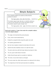Simple Subjects Kidspressmagazine Com Simple Subject Reading Mini Lessons Subject And Predicate