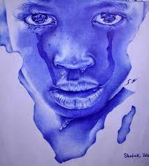 Crying Child Cry Drawing African Children Pen Drawing