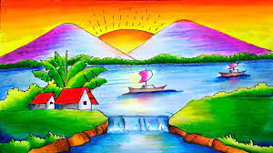 Sudah seyogyanya kita mensyukuri semua anugerah dan keindahan yang diberikan. 44 Gambar Pemandangan Yang Mudah Ditiru Dan Berwarna Terbaik Lingkar Png