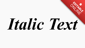 Italic Text | Text Effect Generator