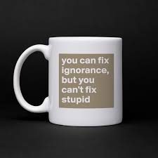 You Can Fix Ignorance But You Can T Fix Stupid Mug By Hdmhmd Boldomatic Shop