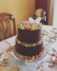 Chocolate Ganache Cake With Russian Piping Tip Flowers Chocolate Drip Cake Chocolate Ganache Cake Recipe Chocolate Cake Decoration