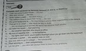 Penjelasan penggunaan in order to, so that, dan for secara lengkap. Complete Each Sentence By Because Because Of Due To Or Thanks To Brainly Co Id