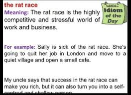 Idiom The Rat Race Idioms English Idioms Quitting Job