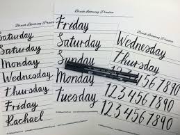 This is a great sheet i've printed and done so many . Practicing Calligraphy Free Printable Brush Lettering Worksheets