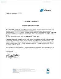 Una carta laboral es un tipo específico de carta formal. Carta Laboral De Eficacia Como Obtenerla Descargar