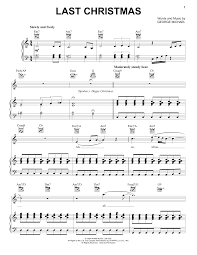 Wham Last Christmas Sheet Music Pdf Notes Chords Christmas Score Piano Vocal Guitar Right Hand Melody Download Printable Sku 33468