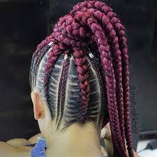 Burgundy Braided Ponytail Bestbraidedhairstyles Braided Ponytail Hairstyles Cool Braid Hairstyles Hair Styles