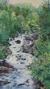 Forest Waterfall Painting Print Waterfall Watercolor Forest Etsy Waterfall Paintings Waterfall Wall Art Forest Waterfall