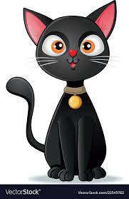 Black Cat On White Background Cartoon Illus Vector Image On Vectorstock Black Cat Character Design Cartoon Illustration