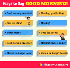 Different Ways To Say Good Morning Learn English English Vocabulary Words Other Ways To Say