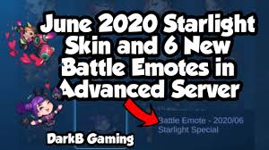 All these heroes possess unique skills and have strength in a special. June 2020 Starlight Skin And 6 New Battle Emotes Mobile Legends Youtube