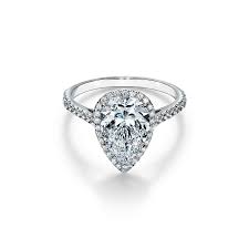 Tiffany Soleste Pear Shaped Halo Engagement Ring With A
