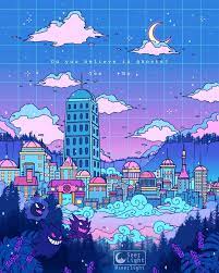 Lavender Town By Seerlight On Deviantart Art Vaporwave Art Anime Scenery Wallpaper