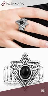 Black And Silver Ring Paparazzi Black Ring Paparazzi Tribe Vibe Black Ring Stretchable Band Will Fit Most Paparazzi Jewelry Rings Black Rings Womens Jewelry Rings Rings