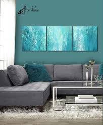 3 Piece Wall Art Canvas Abstract Multi Panel Teal Wall Art Etsy In 2021 Teal Bedroom Decor Teal Living Rooms Bedroom Decor