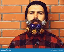 493 Hipster Long Beard Flowers Stock Photos
