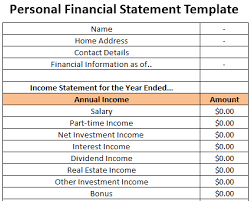 Collection of most popular forms in a given sphere. Personal Financial Statement Template Free Download