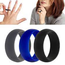Black Blue Gray 3pc Men Women Wedding Ring Rubber Silicone Band Active Sport Gym Ebay Silicone Wedding Ring Men Silicone Wedding Band Silicone Wedding Rings