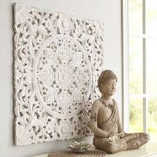 White Carved Wall Decor Decoracao Balinesa Decoracao Budista Decoracao De Painel