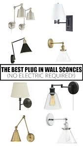 Wall light fixture, flourim ul farmhouse dimmable swing arm wall lamp hardwire or plug in wall sconce rustic vintage bedside reading lamp with on/off switch cord for kitchen bedroom living room (2pack) 4.3 out of 5 stars. 12 Of The Best Plug In Wall Sconces No Electric Required Little House Of Four Creating A Beautiful Home One Thrifty Project At A Time 12 Of The Best Plug