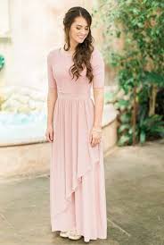 Online Shop Rose Dusty Lace Chiffon Long Modest Bridesmaid Dresses With Half S Bridesmaid Dresses Boho Modest Bridesmaid Dresses Long Modest Bridesmaid Dresses