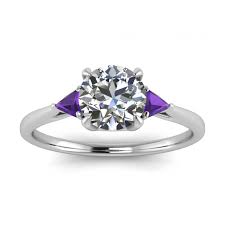 For gold engagement rings in sydney, perth, adelaide, brisbane and sunshine coast, you can't go past shiels. Trillion Diamond And Amethyst Engagement Ring Tri Braverman Jewelry