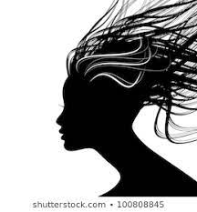 Woman Face Silhouette Wavy Hair Stock Vector Royalty Free 98113553 Woman Face Silhouette Female Face Drawing Silhouette Drawing