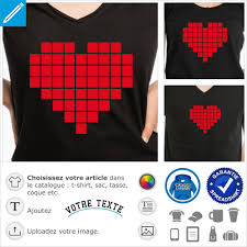 Facile materiel dans la description. T Shirt Coeur En Pixels I Love Geek A Personnaliser