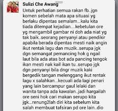 Check spelling or type a new query. Komen Cikgu Sulizi Berkaitan Isu Dikir Barat Maksiat Di Besut Kerabu Bersuara