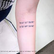 Coordinate tattoo symbolizes various things and places. Facebook