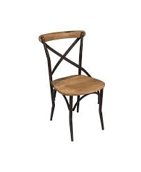 2 jolies chaises, au design élégant, tout en bois. Cana Chaise Bistrot Industrielle Bois Metal Monachatdeco Com