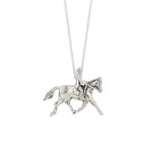 Sterling Silver Necklace Dressage Rider Caracol Equestrian Jewelry Horse Jewelry Necklaces Horse Jewelry