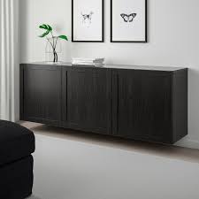 Besta Wall Mounted Cabinet Combination Black Brown Hanviken Black Brown Ikea Wall Mounted Cabinet Combination Black Adjustable Shelving