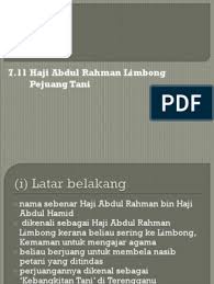 Munirah binti haji abdul hamid. Haji Abdul Rahman Limbong