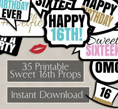 18th Birthday Photo Booth Props Printable Sweet Sixteen Birthday Party Speech Bubbles Props Diy Photo Booth Printables 26 X Sp Photo Booth Props Birthday Sweet Sixteen Birthday Birthday Photo Booths
