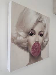 Marilyn Monroe Glitter Bubblegum Glam Wall Canvas