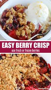 This Easy Berry Crisp Is Made With Fresh Or Frozen Berries Topped With A Buttery Brown Sugar Crumble In 2020 Berry Crisp Fruit Crisp Recipe Berry Crisp Recipe