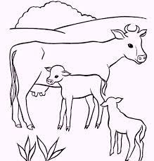 What a fun trip to the zoo. Cow And Babies Farm Animal Coloring Pages Cow Coloring Pages Baby Coloring Pages