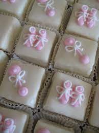 Baby Girl Petit Fours For A Baby Shower Baby Shower Cookies Baby Shower Baby Shower Food