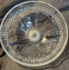 HEISEY GLASS/CRYSTAL GREEK Key Design Clear Bowl Nice $35.00