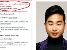 An algorithm rejected an Asian man's passport photo for having “closed eyes”