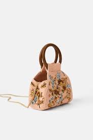 Beaded Crossbody Bag With Wooden Handles Bags Woman New Collection Zara United States Boncuklu Cantalar Cuzdanlar Canta Modelleri