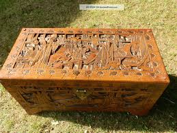 African Carved Tables Large Antique Hand Carved Camphor Chest Great Coffee Table Carved Table Antiques Carving