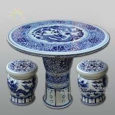 Chinese Antique Blue And White Ceramic Porcelain Garden Table And Stool With Dragon Design Buy Chinese A Blue White Decor Blue And White China Blue And White