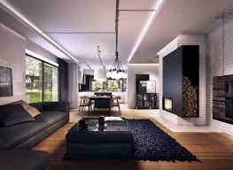 Modernes Wohnzimmer Mit Dunklem Sofa Einrichten 50 Ideen Modernes Haus Innenarchitektur Haus Innenarchitektur Dunkles Sofa