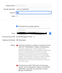 Provisioning Profile Doesn T Include The Application Identifier And Keychain Access Groups Entitlements Stack Overflow