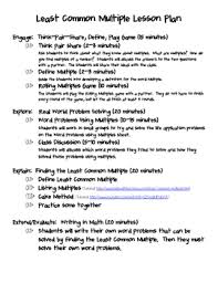 Least Common Multiples Lesson Plan And Activities In 2020 Least Common Multiple Lesson Common Multiples