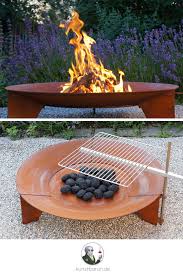 Schalenformige Feuerstelle Aus Wetterfestem Stahl Mit Grill Option In 2020 Feuerstelle Feuerstelle Garten Feuerstelle Grill